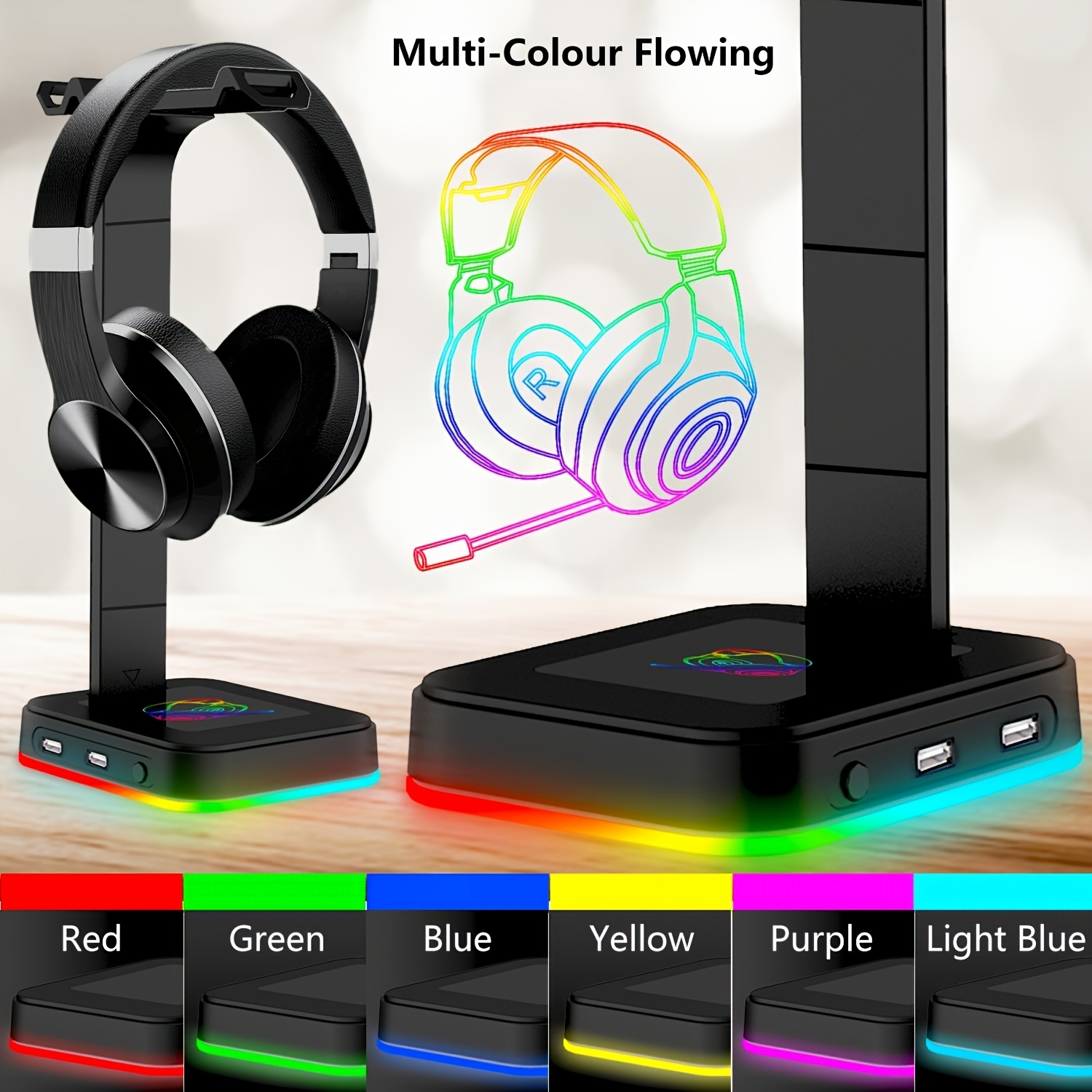 Headset Stand Rgb - Gaming Headset Stand Adjustable Speed RGB
