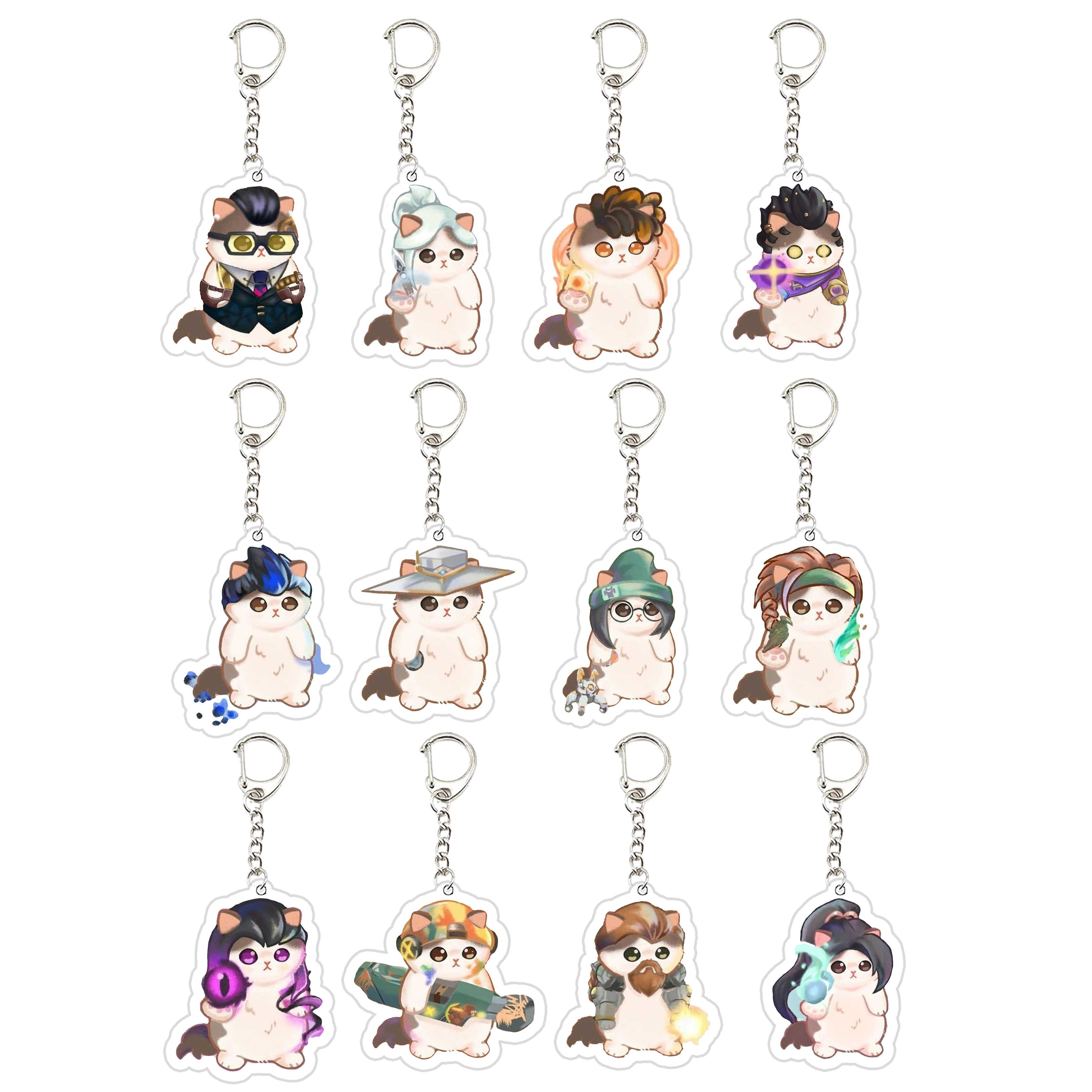 Gaming Accessories Bag - Acrylic Valorant Game Cat Keychains Key