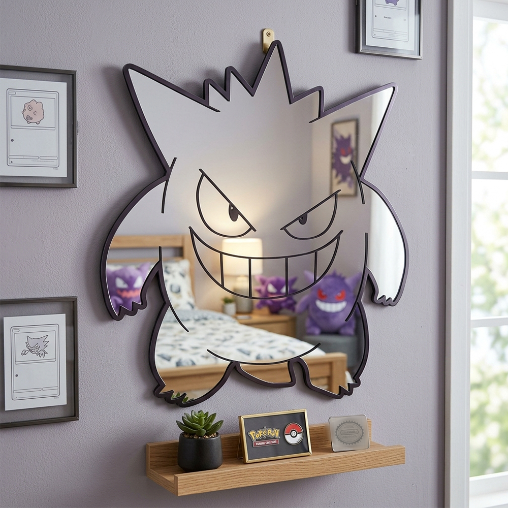 Gaming Accessories Cute - Cartoon Cute Gengar Pokemon Wall Mirror