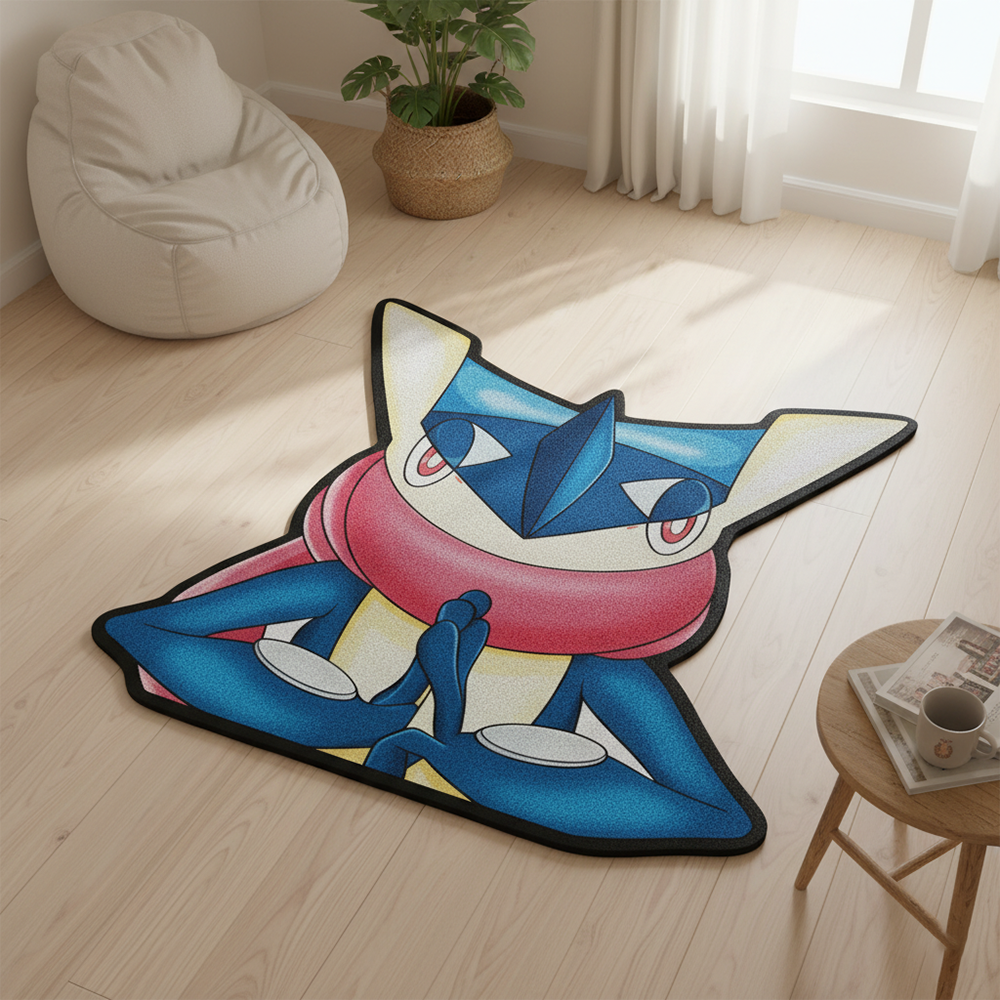 Gaming Accessories For Kids Room - Pokemon Greninja Anime Area Rug -