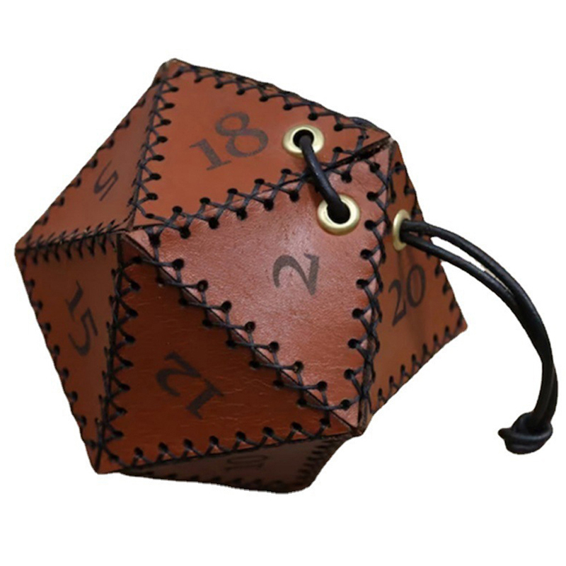 Leather D20 Dice Bag Polygonal - Gaming Accessories Ideas recension och pris