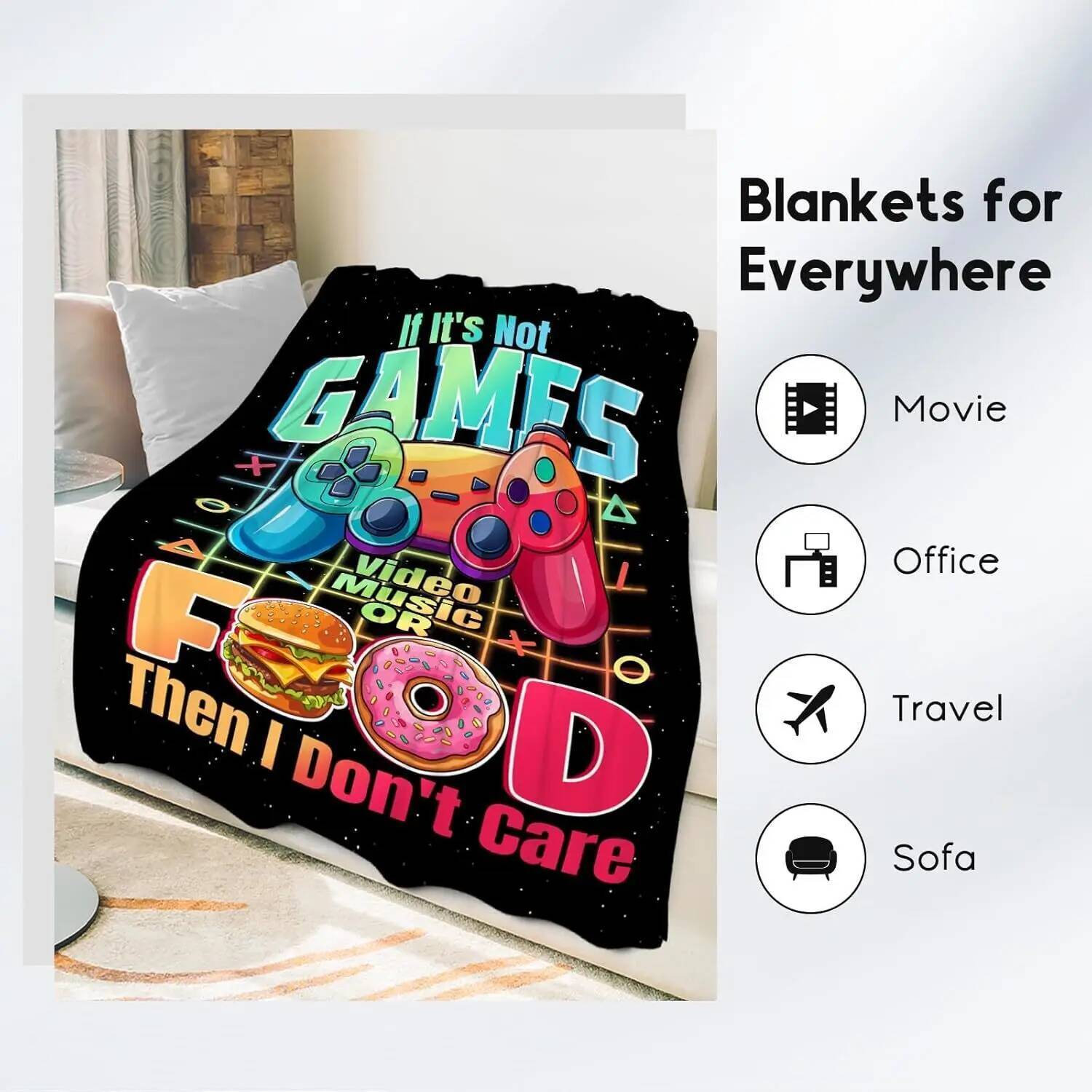 Boys Blanket - Gaming Blanket  - Gaming Accessories For Kids Room recension och pris