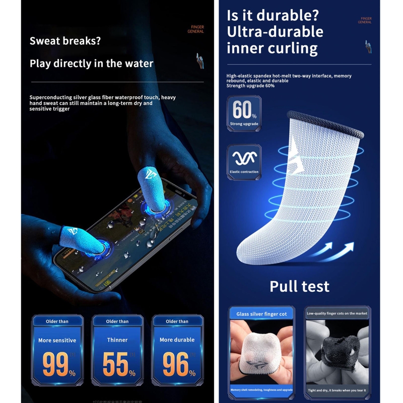 1 Pair Gamer Finger Sleeves Sw - Gaming Accessories For Your Phone recension och pris