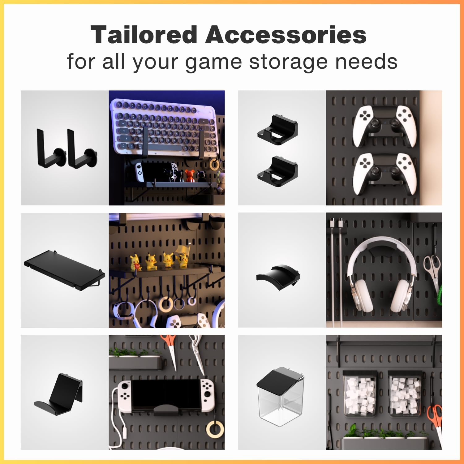 Peg Board Wall Organizer for G - Gaming Accessories Images recension och pris