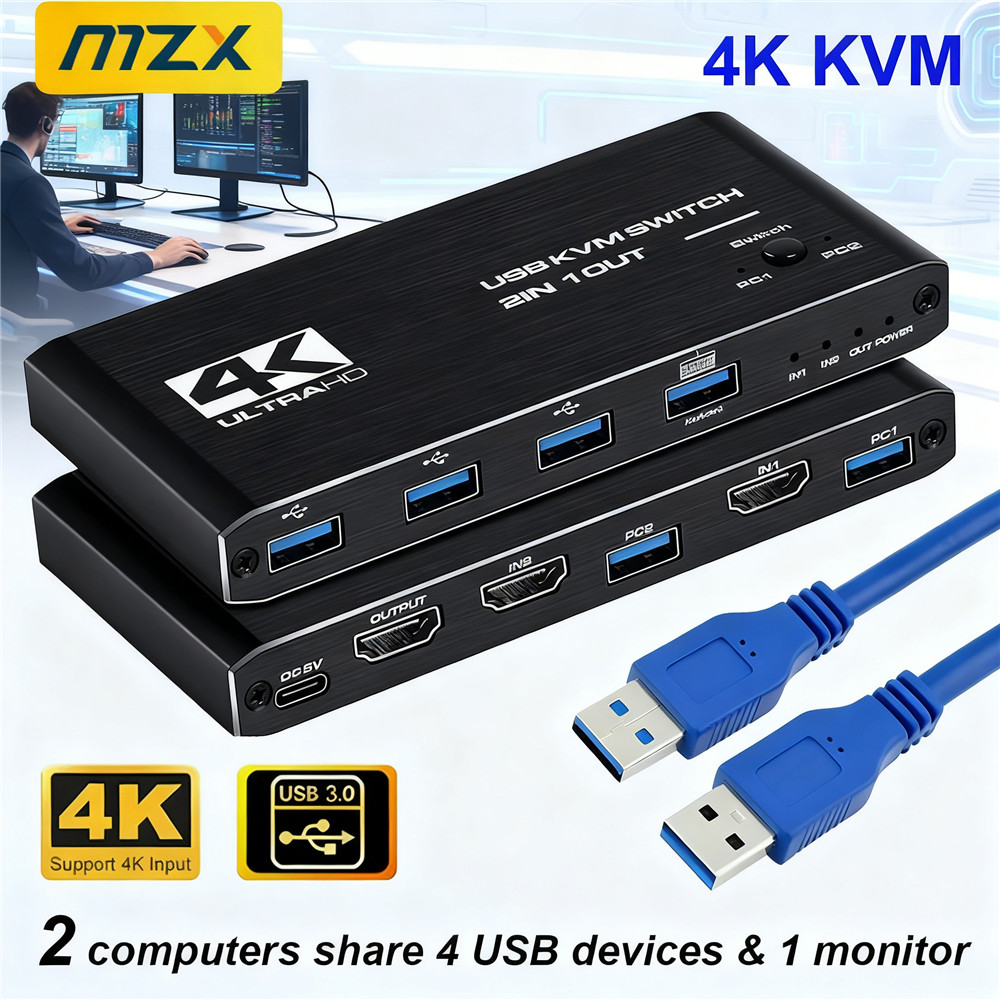 KVM Switch 4K 60Hz Switcher US - Gaming Equipment Accessories recension och pris