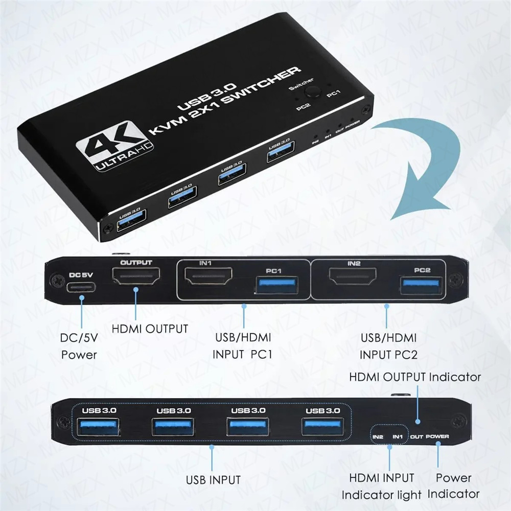KVM Switch 4K 60Hz Switcher US - Gaming Equipment Accessories recension och pris