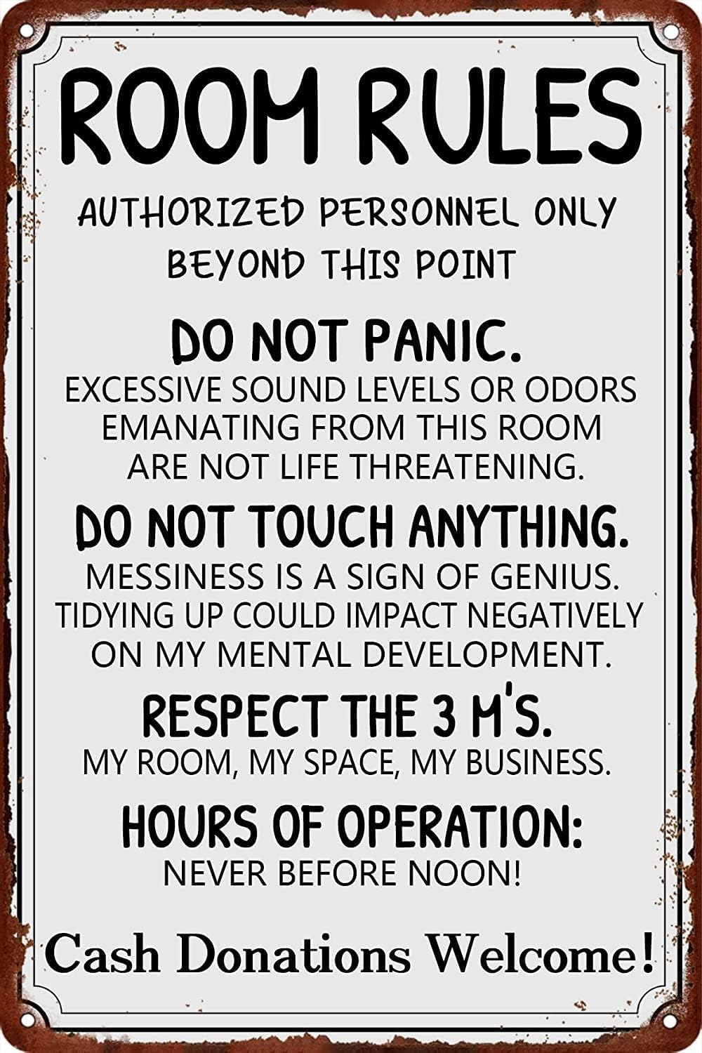 Funny Room Rules Metal Tin Sig - Gaming Accessories recension och pris