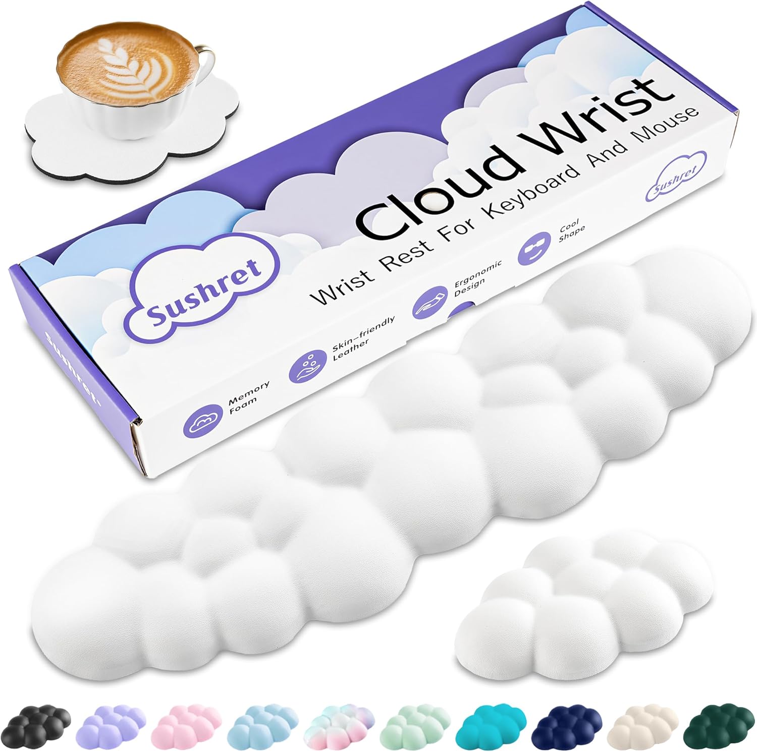 Cloud Wrist Rest Keyboard Set  - Gaming Accessories Images recension och pris