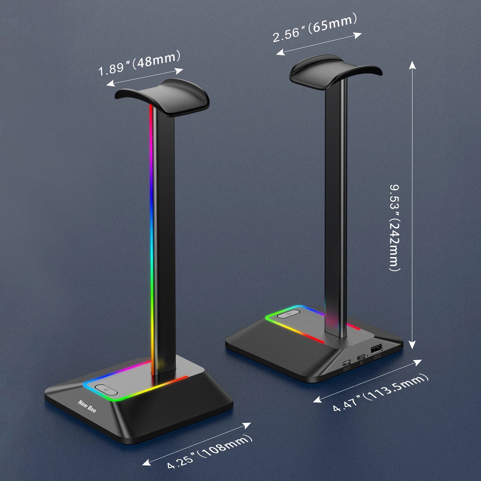 New Bee Z8 RGB Headphones Stan - Headset Stand Rgb recension och pris