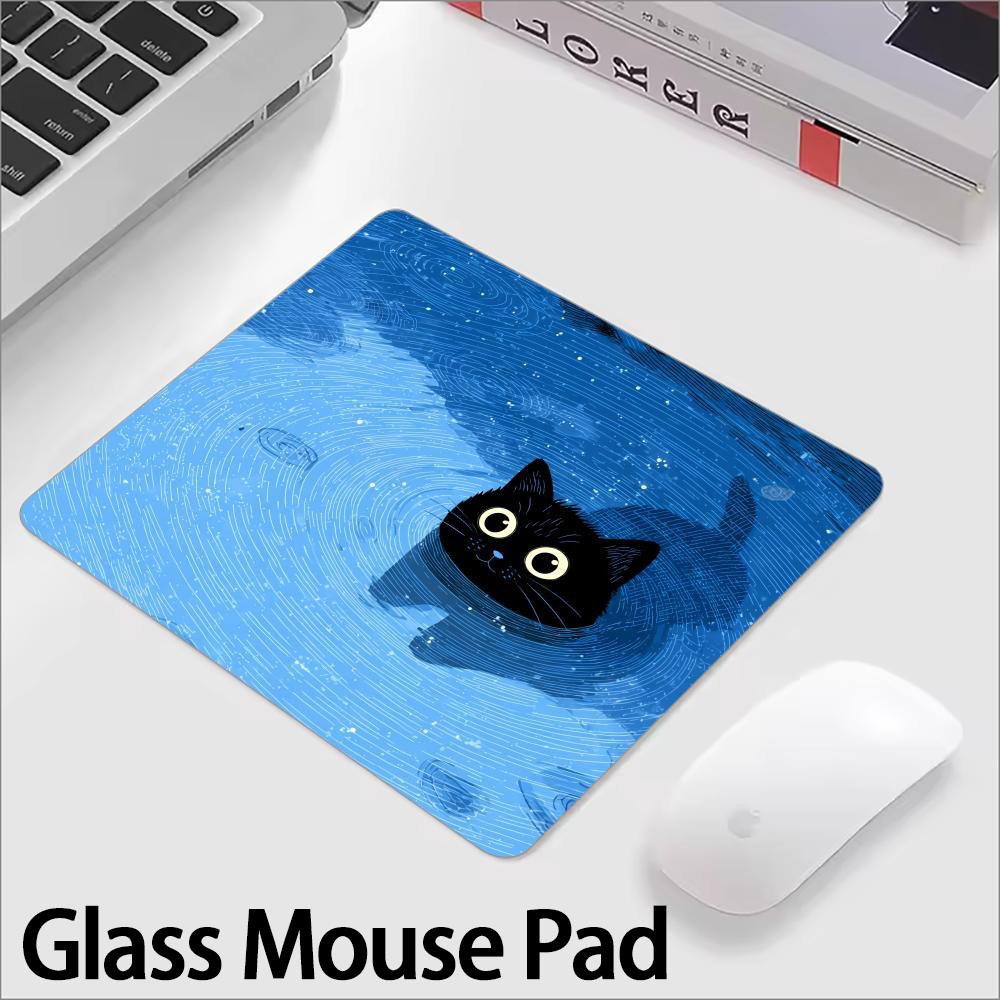 Cute Black Cat Glass Mouse Pad - Gaming Accessories Cute recension och pris