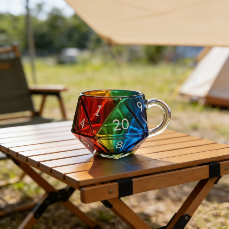 20-Sided Dice Shaped Glass Cof - Gaming Accessories Ideas recension och pris