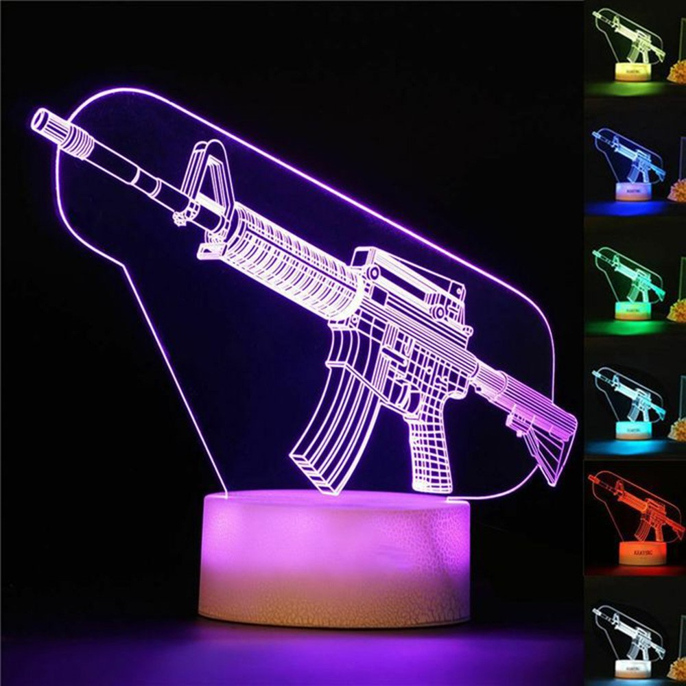 Game Rifle 3d Led Night Light  - Gaming Accessories Boys recension och pris