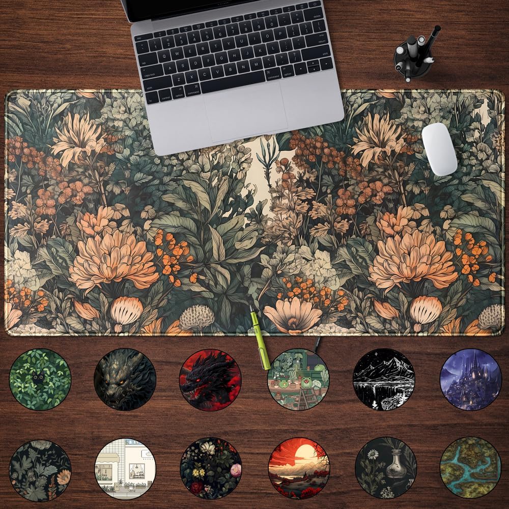 Boho Aesthetic Desk Mat Wildfl - Gaming Accessories Images recension och pris