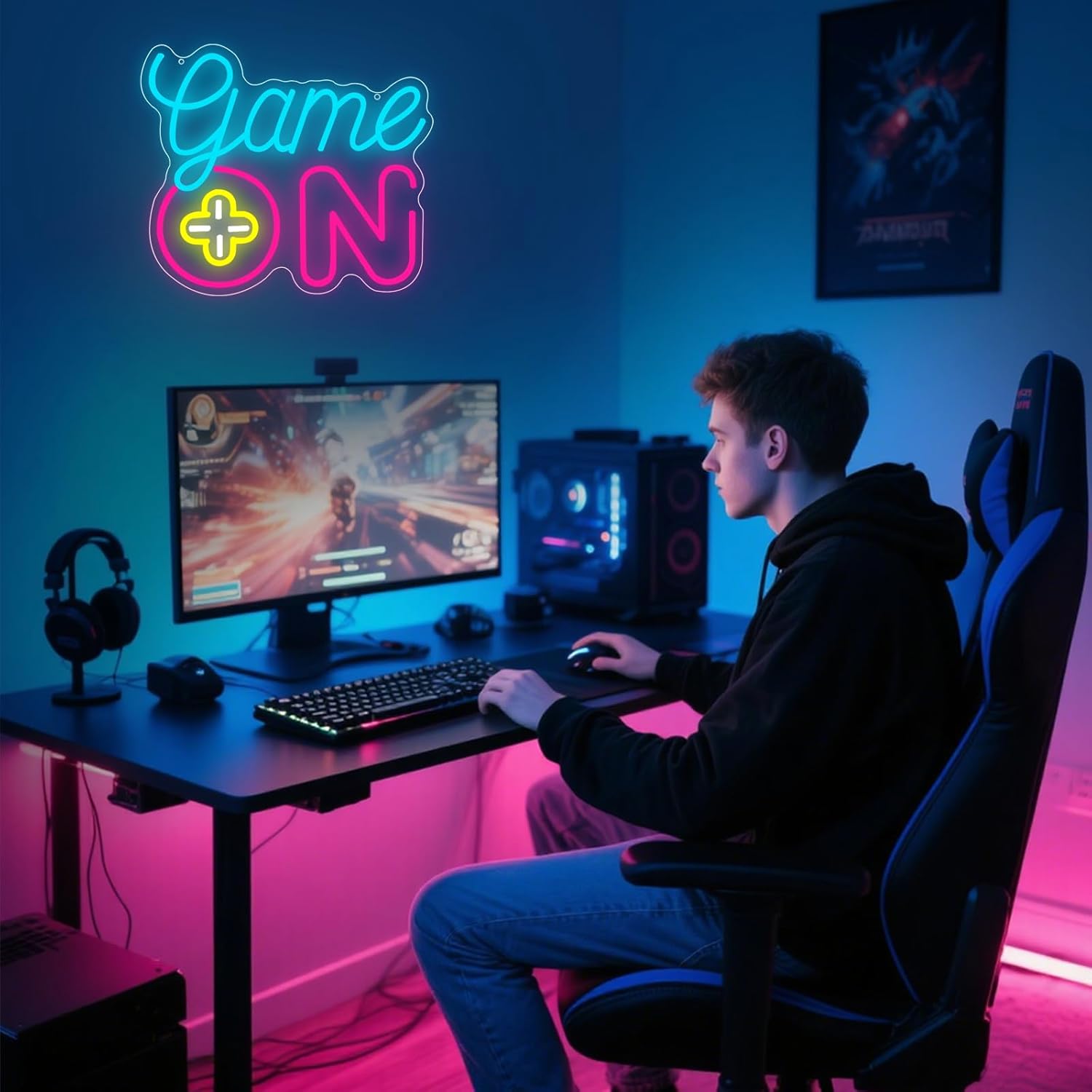 Game on Neon Sign Gaming LED N - Gaming Accessories For Kids Room recension och pris