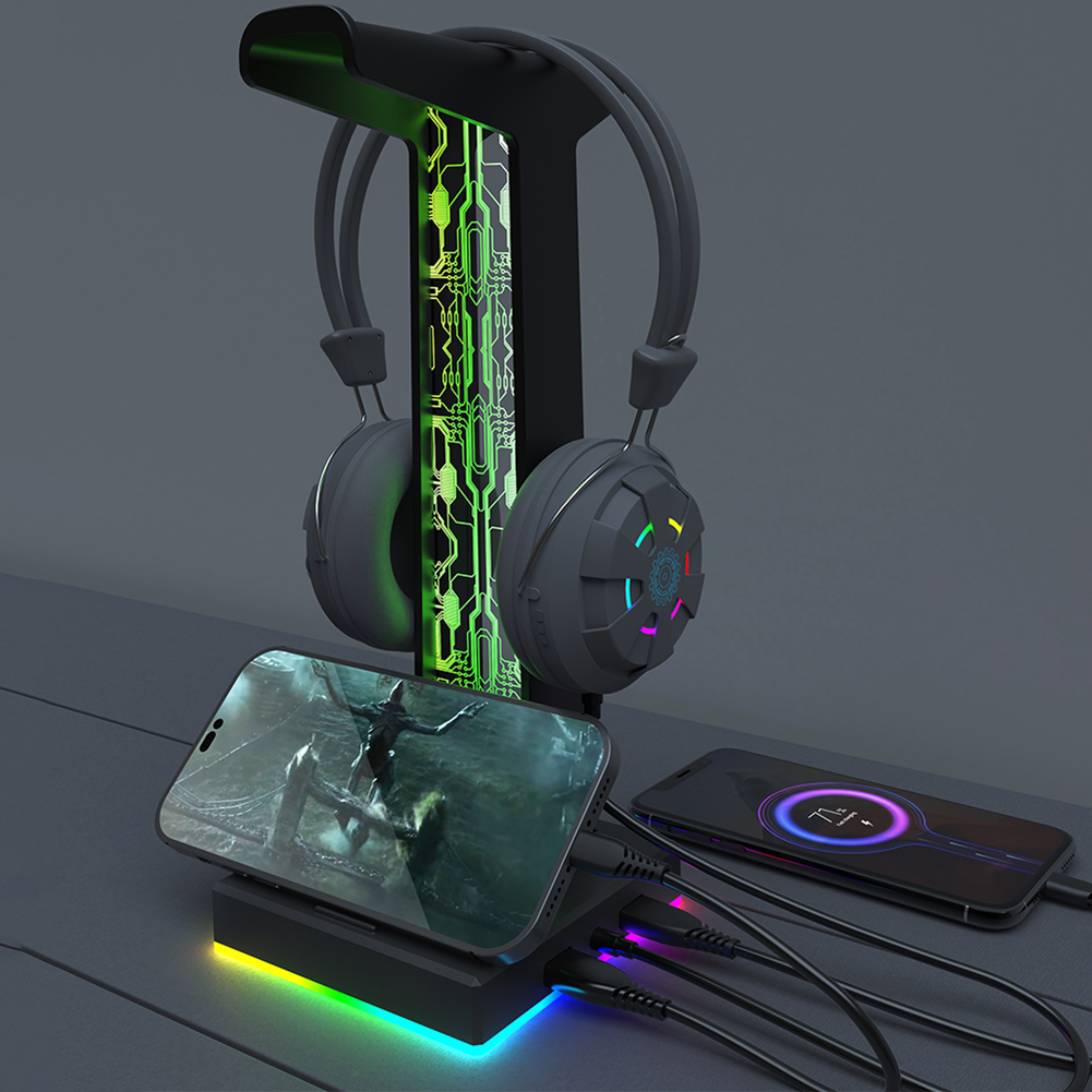 RGB Gaming Headphone Stand Dua - Gaming Equipment Accessories recension och pris