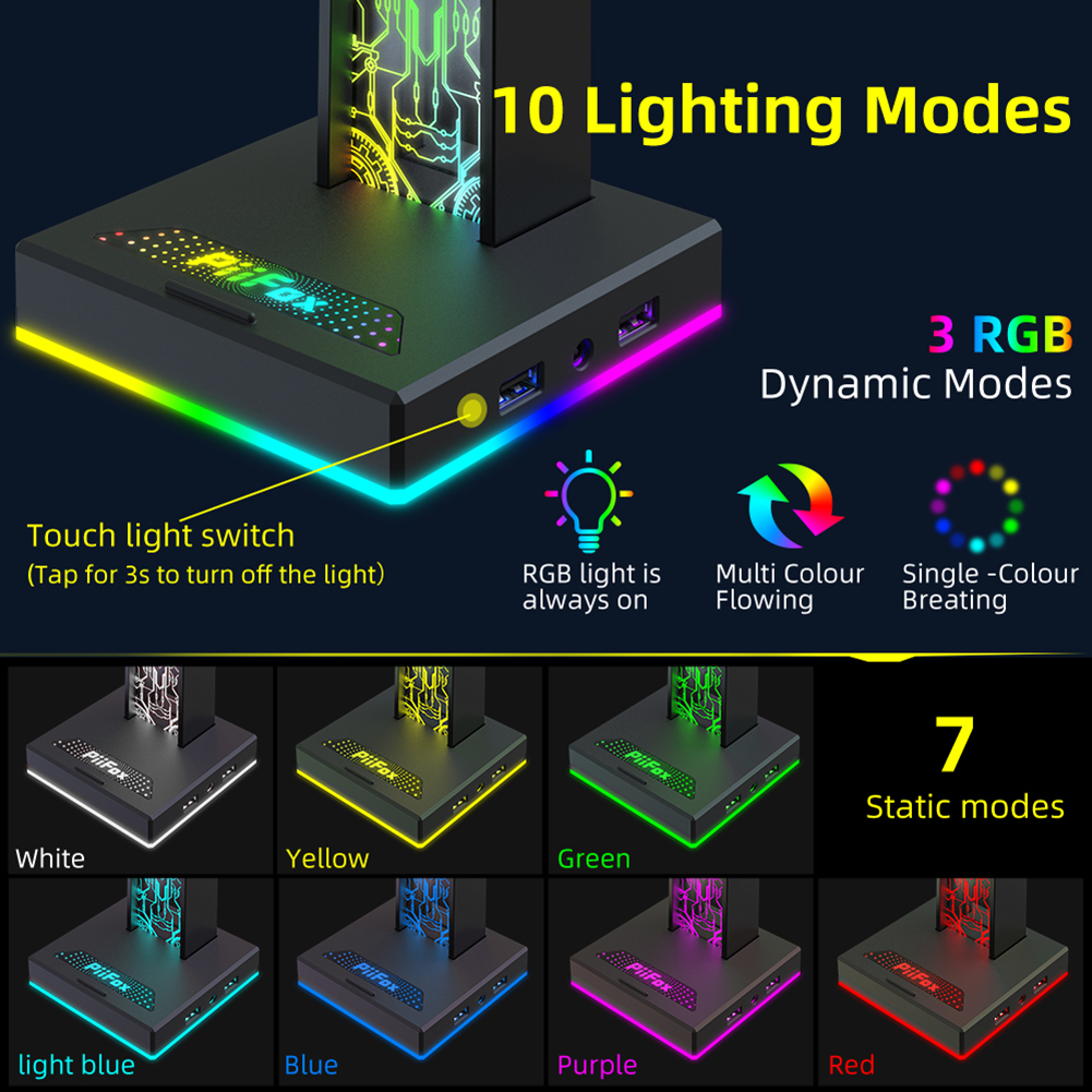 RGB Gaming Headphone Stand Dua - Gaming Equipment Accessories recension och pris